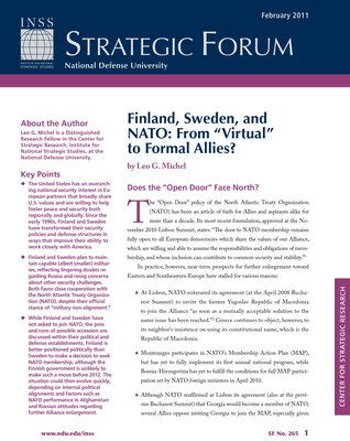 Finland, Sweden, and NATO: From "Virtual" to Formal Allies