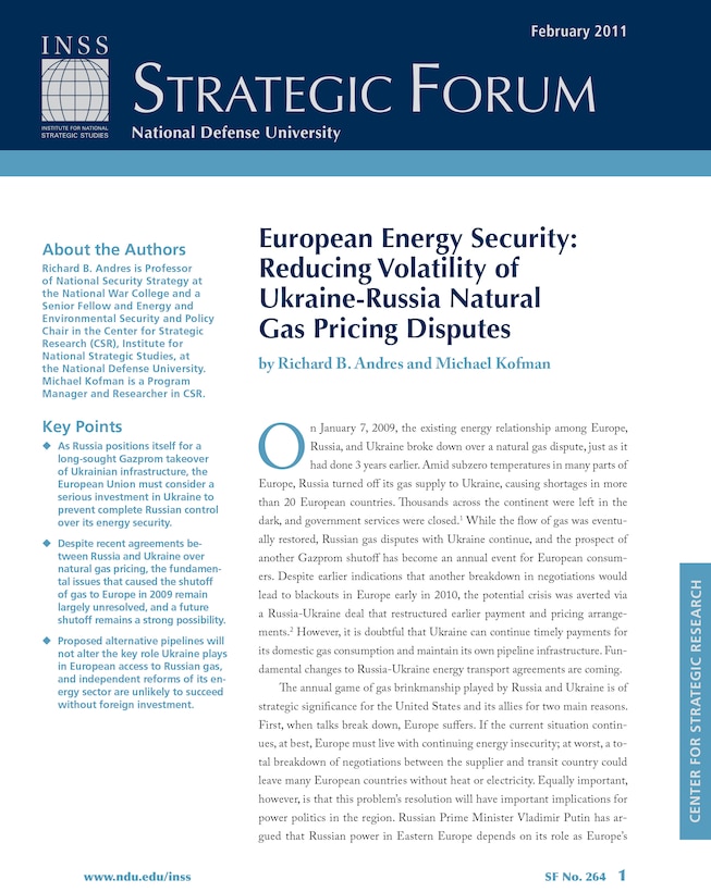European Energy Security: Reducing Volatility of Ukraine-Russia