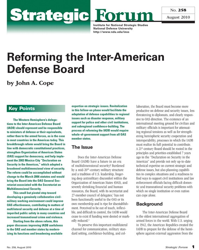 Reforming the Inter-American Defense Board