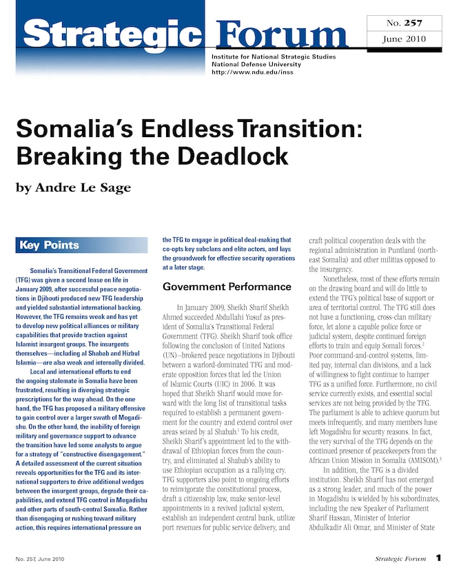 Somalia’s Endless Transition:
Breaking the Deadlock