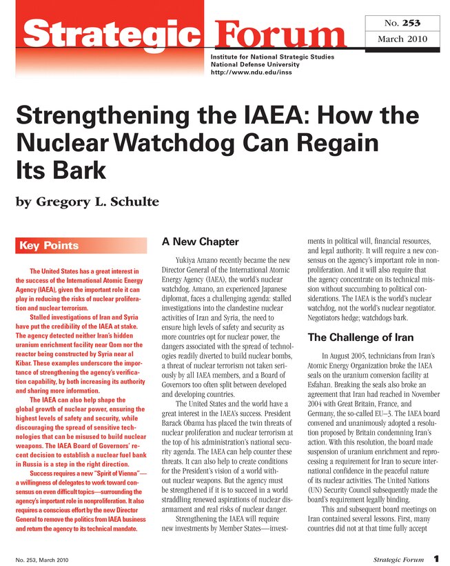 Strengthening the IAEA: How the Nuclear Watchdog Can Regain
Its Bark