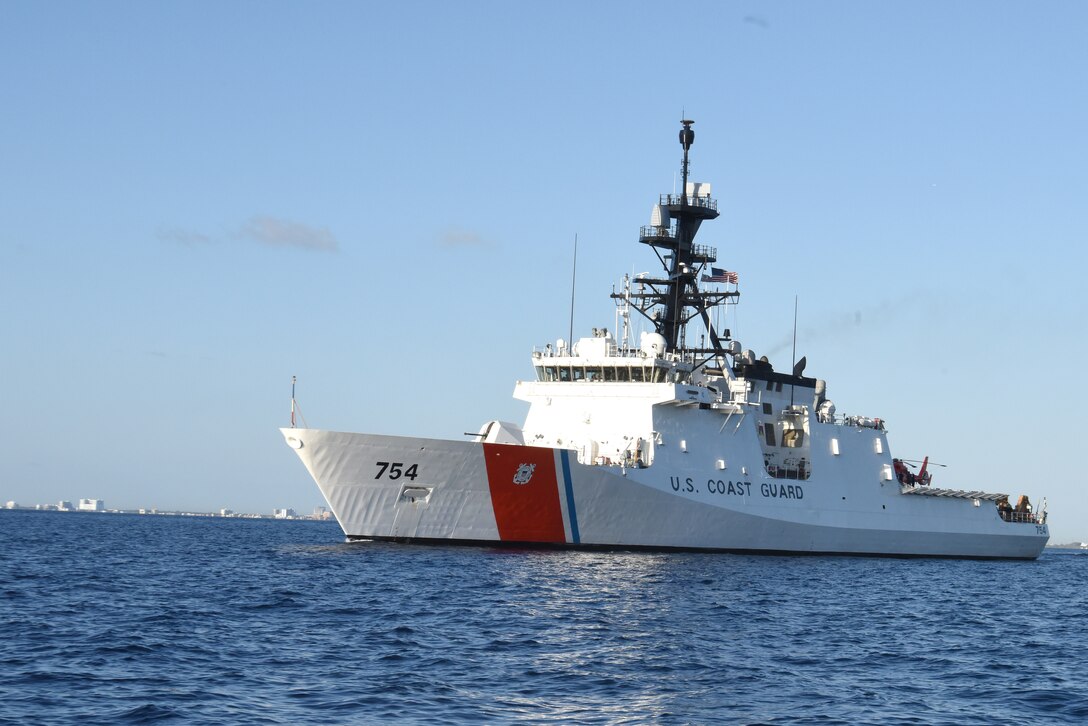 The U.S. Coast Guard Cutter James transits the Atlantic Ocean March 29, 2017.