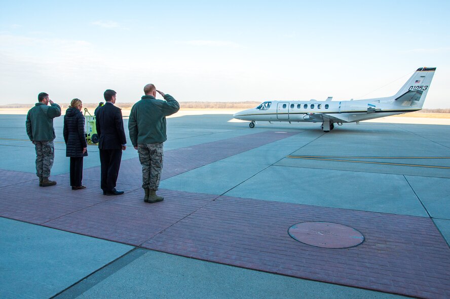 Under Secretary of the Air Force visits Wright-Patterson Air Force Base, Ohio.