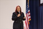 Nicole Mason, a licensed attorney working for the Department of Commerce, National Oceanic and Atmospheric Administration (NOAA), speaks about diversity, inclusion and women in the workforce to employees of Naval Surface Warfare Center, Carderock Division, for the National Women’s History Month event March 14, 2018, in West Bethesda, Md. Mason serves as the equal employment opportunity officer and diversity program manager for NOAA’s Office of Oceanic and Atmospheric Research.
