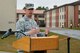 U.S. Air Force Lt. Col. George Nichols, 86th Civil Engineer Squadron commander, gives remarks during a ribbon-cutting ceremony on Ramstein Air Base, Germany, March 7, 2018. The building project for dormitory 2411 saw involvement from the 86th CES, Air Force Civil Engineer Center, U.S. Army Corps of Engineers, and Kaiserslautern State Construction Agency. (U.S. Air Force photo by Senior Airman Joshua Magbanua)
