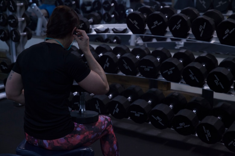 Staff Sgt. Cary Chase rests during a workout in the gym aboard the USS Bonhomme Richard (LHD 6) while underway in the Pacific Ocean, Aug. 27, 2017. Chase, who is from Bonire, Georgia, is the disbursing chief of the 31st Marine Expeditionary Unit’s Combat Logistics Battalion 31. The 31st MEU partners with the Navy's Amphibious Squadron 11 to form the Bonhomme Richard Expeditionary Strike Group, providing a cohesive blue-green team capable of accomplishing a variety of missions across the Indo-Asia-Pacific region.