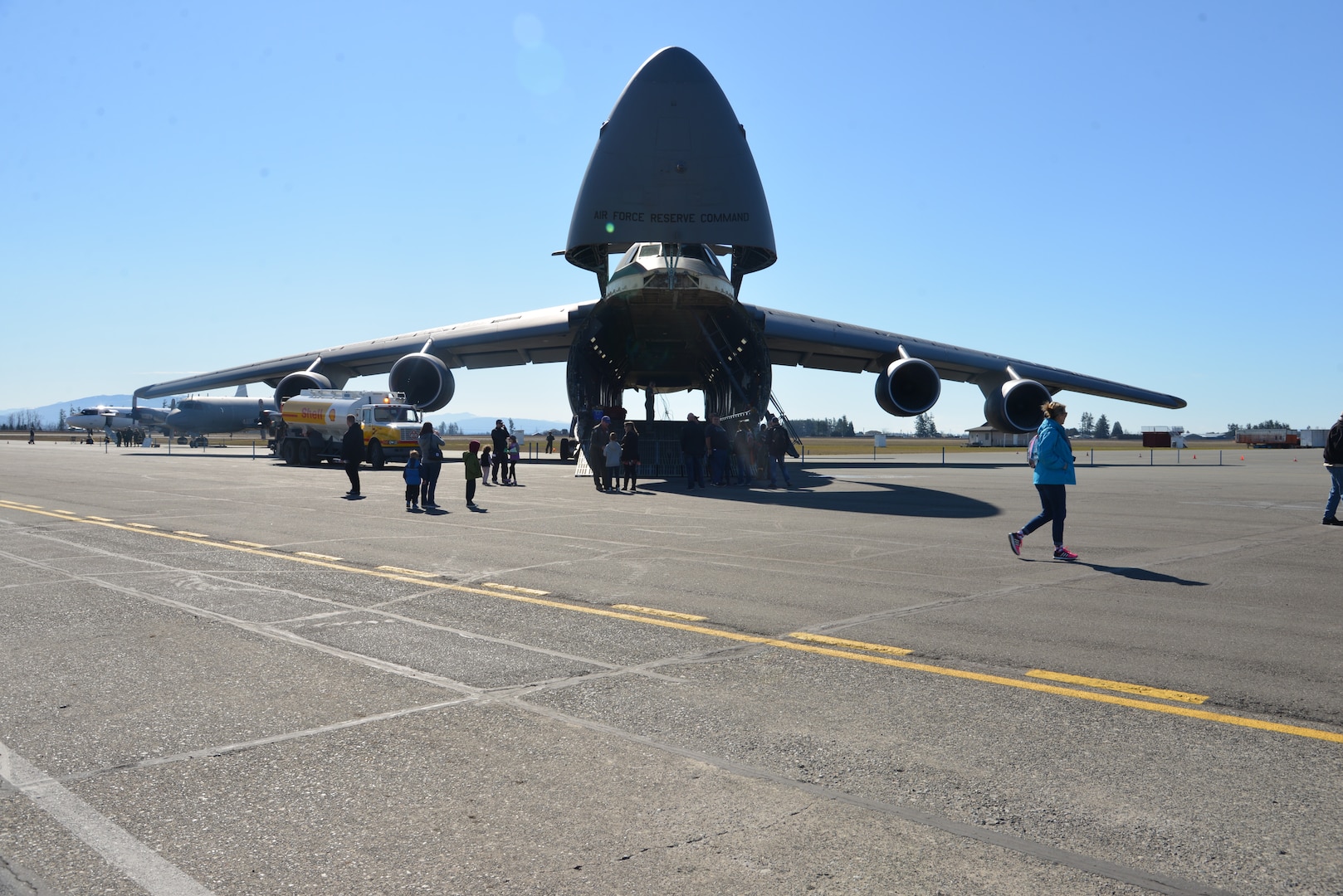 The biggest attraction at the “Sky’s the limit-Girls fly too” Airshow at the Abbotsford International Airport’s in British Columbia, Canada, was the massive C-5M Super Galaxy from Joint Base San Antonio-Lackland, Texas. The airport celebrated a week of International Women’s Day, March 10-11, 2018. (U.S. Air Force photo by Ms. Minnie Jones)