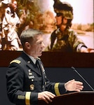 Gen. James C. McConville, vice chief of staff of the Army, speaks at the 10th annual U.S. Army Women's Summit, themed "Army Women: Lead, Network, Grow," March 12, 2018, on Capitol Hill, in celebration of Women's History Month.