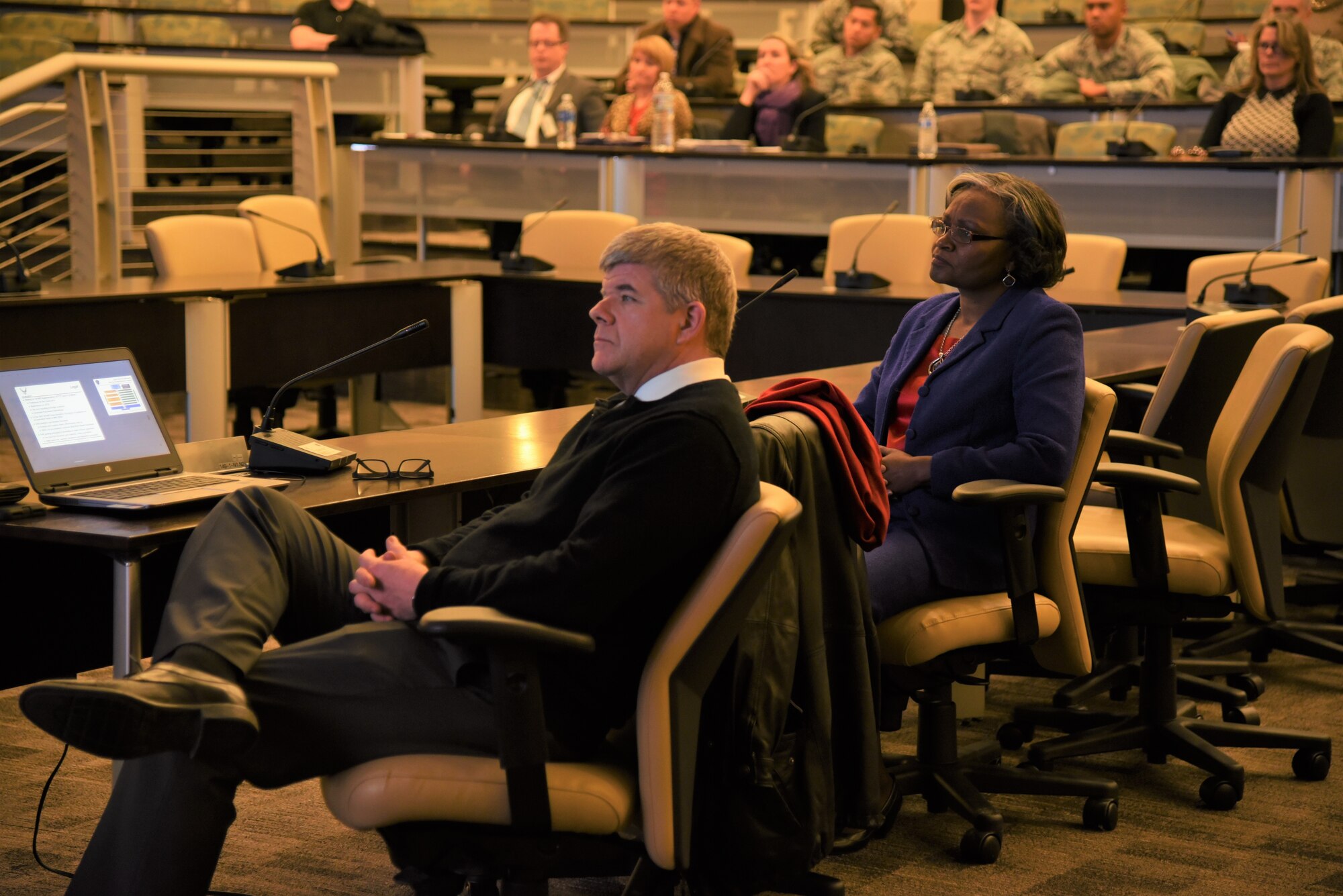 A town hall meeting was held on Joint Base Andrews on March 9. The forum helped illuminate new trends and initiatives impacting services acquisitions and addressed how services enable the Air Force mission.