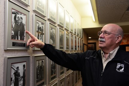 Retired Col. Joe Milligan looks at a photo of his Freedom Flight, March 13, 2018 at Joint Base San Antonio-Randolph, TX. Each year, Vietnam POWs are given the opportunity to have their freedom flight. Col. Milligan’s is freedom flight No. 162 out of 198 to date. Three flights, 199-201, will take place as part of this year’s reunion. (U.S. Air Force photo by Senior Airman Gwendalyn Smith)