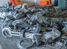 Chains rest on a pallet during a mobility exercise at the Joint Mobility Center at Joint Base Elmendorf-Richardson, Alaska, March 9, 2018. Mobility exercises are designed to bridge the gap between semi-annual POLAR FORCE exercises. They enhance readiness and training, while providing teachable moments to augmentees tasked to support cargo-processing.
