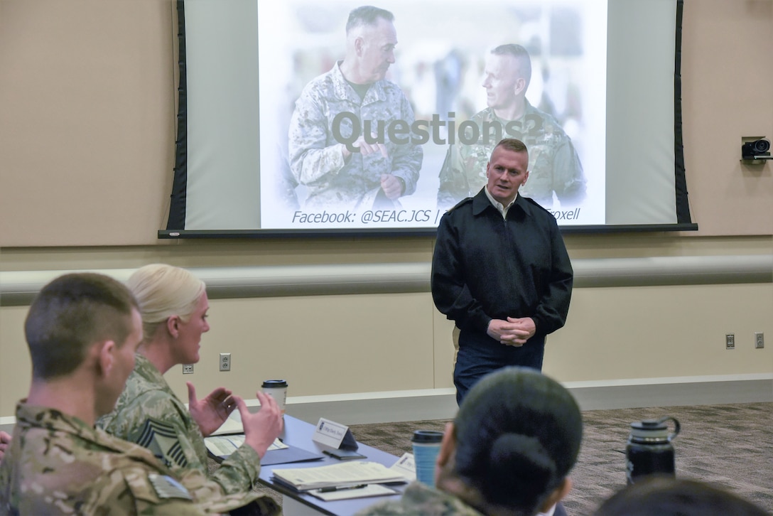 Thirty-nine of the national capital region’s newest eight-stripers and selects gathered at the Gen. Jacob E. Smart Center here March 12 for the 2018 Air Force District of Washington Chiefs’ Orientation Course.