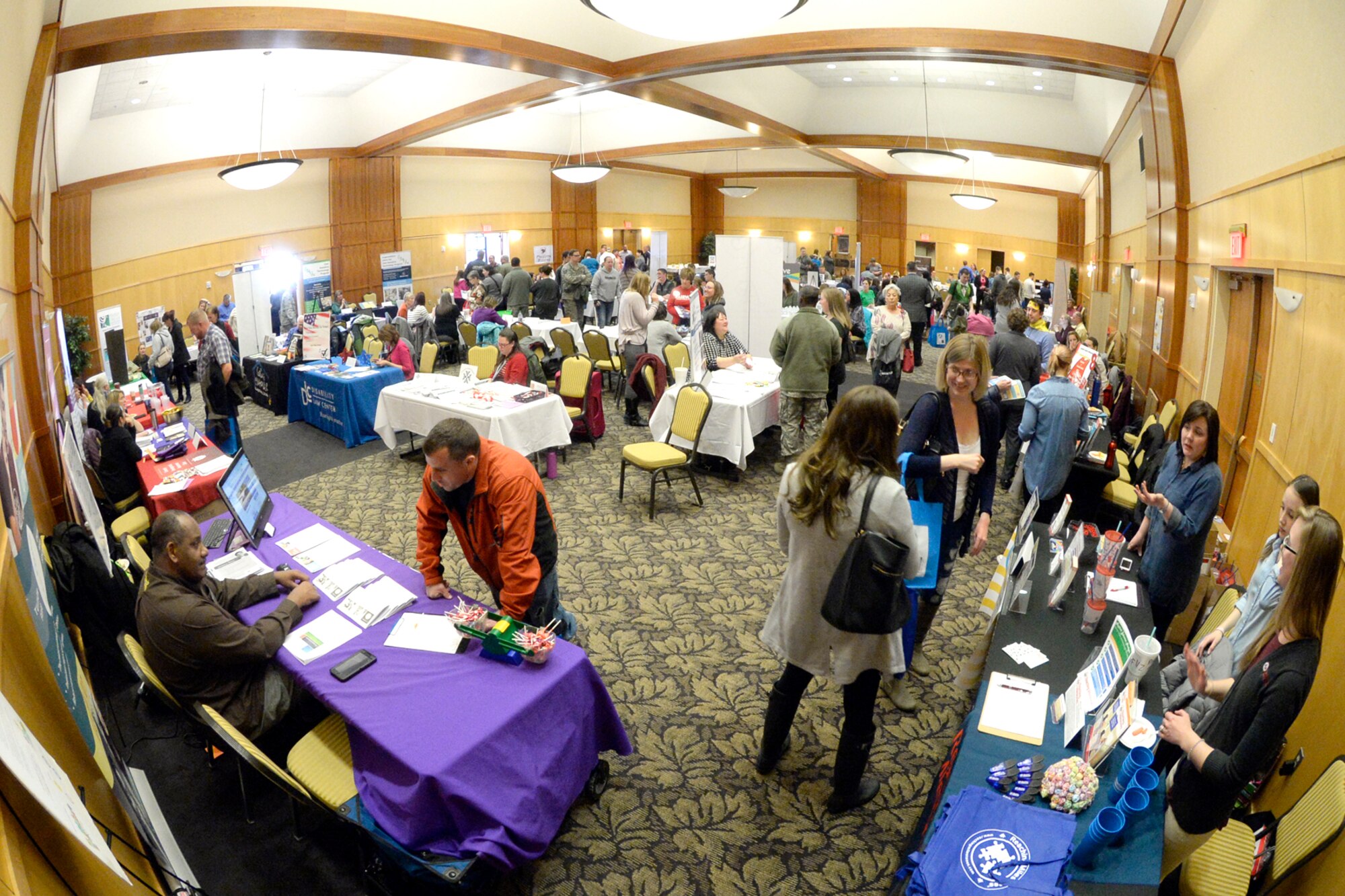 Guests attend the Speacial Needs Summit held March 15, 2018, at Hill Air Force Base, Utah. The annual summit gives the community a chance to research and learn about special needs services and opportunities available in the area. (U.S. Air Force photo by Todd Cromar)