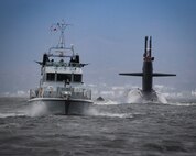 The U.S. Navy ballistic missile submarine USS Maryland (SSBN 738) arrives at Her Majesty’s Naval Base Clyde, Scotland (Faslane), March 16, 2018.  The port visit strengthens cooperation between the United States and the United Kingdom, and demonstrates U.S. capability, flexibility, and continuing commitment to its NATO allies.  The Maryland, homeported in Kings Bay, Ga., is an Ohio-class ballistic missile submarine.  It is an undetectable launch platform for intercontinental ballistic missiles, providing the United States with its most survivable leg of the nuclear triad.