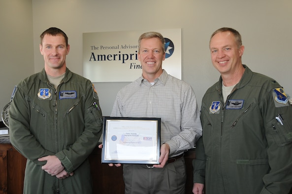 Lt. Jeremy Swier presented a Patriotic Employer award to Mr. Gary Schaap