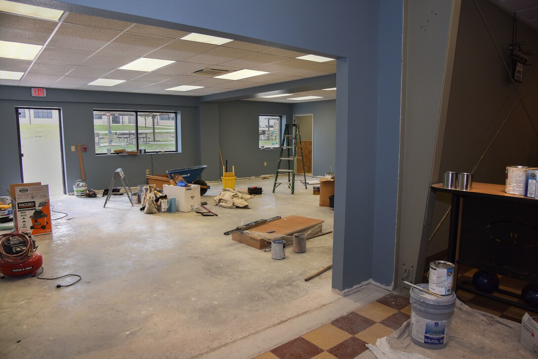 Cactus Lanes Bowling Center is currently expanding its dining room as part of its three-phase plan at Laughlin Air Force Base, Texas, March 14, 2018. The bowling center plans to expand and renovate its facility for patrons. (U.S. Air Force photo/Airman 1st Class Marco A. Gomez)