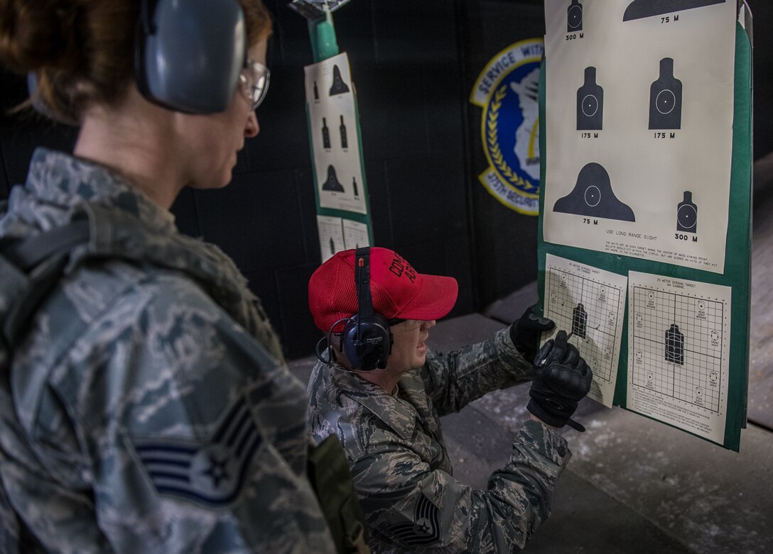 Citizen Airmen with the 932nd Airlift Wing qualify on the M4 carbine during the March unit training assembly.