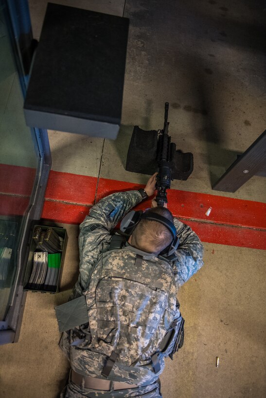 Citizen Airmen with the 932nd Airlift Wing qualify on the M4 carbine during the March unit training assembly.