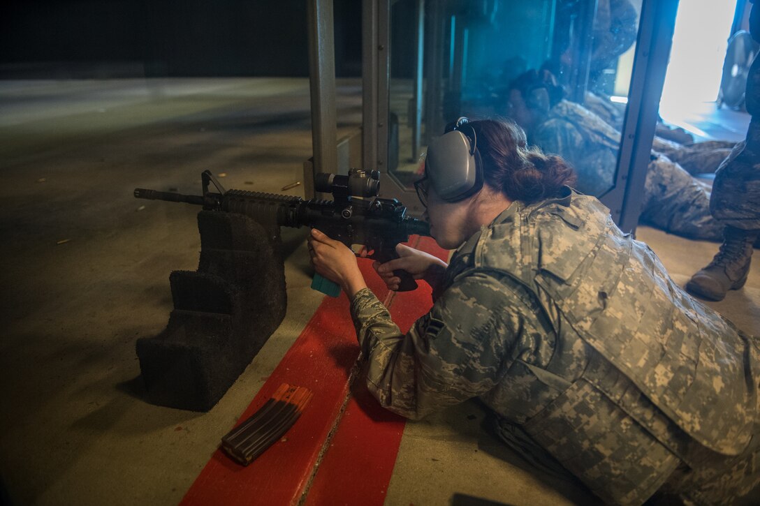 Citizen Airmen with the 932nd Airlift Wing qualify on the M4 carbine during the March unit training assembly.