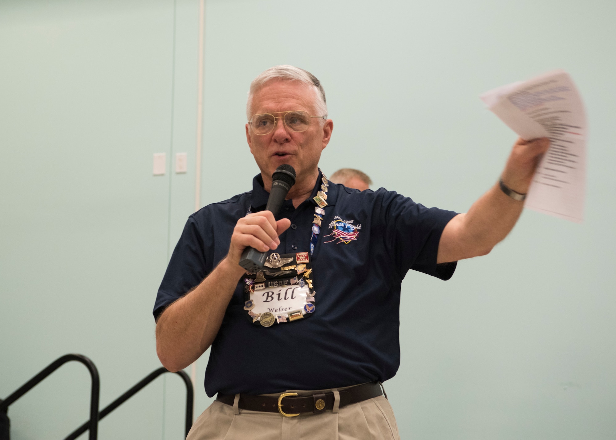 Lt. Gen. (Ret.) Bill Welser, president of Space Coast Honor Flight, address veterans, March 17, 2018 at Wickham Park Senior Center, in Melbourne Fla. Honor Flight, a non-profit organization, was started in 2005 and they provide an opportunity for veterans of all branches of service, from throughout the country, to visit and reflect on the memorials in Washington D.C.