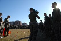 On March 15, 2018 Marine Corps Engineer School (MCES) hosted the annual St. Patrick’s Day Engineer Field Meet to pay homage to St. Patrick, the patron saint for engineers; build camaraderie amongst the engineer and utility communities, and compete for the Engineer Field Meet Trophy. The Blarney Stone Toss is a test of strength and Marines hurl a 40 pound stone to see who can throw it the farthest.