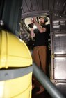 (03/07/2018) -- Museum restoration specialist Chad Vanhook works in the radio room of the Boeing B-17F Memphis Belle. Plans call for the aircraft to be placed on permanent public display in the WWII Gallery here at the National Museum of the U.S. Air Force on May 17, 2018. (U.S. Air Force photo by Ken LaRock)