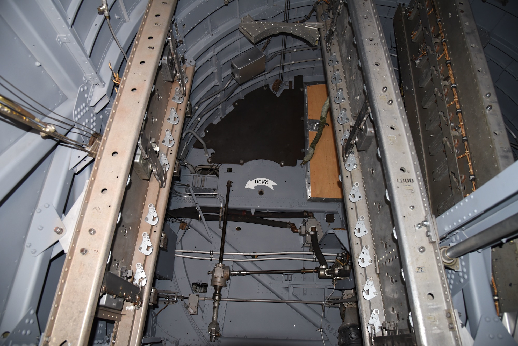 (03/07/2018) -- A view of the bomb bay in the Boeing B-17F Memphis Belle during the restoration process. Plans call for the aircraft to be placed on permanent public display in the WWII Gallery here at the National Museum of the U.S. Air Force on May 17, 2018. (U.S. Air Force photo by Ken LaRock)