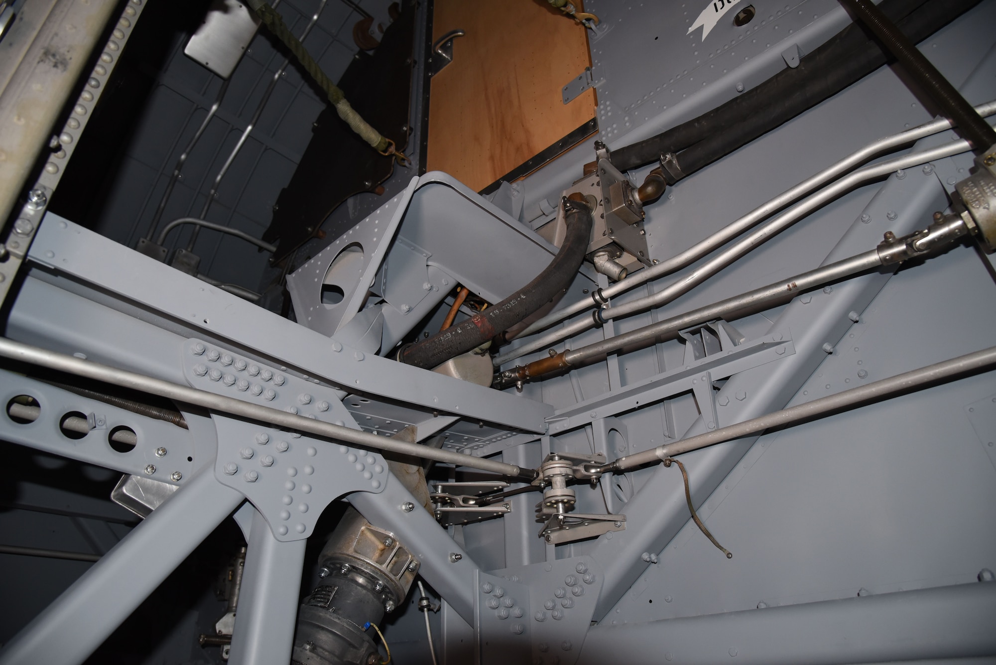 (03/07/2018) -- A view of the bomb bay in the Boeing B-17F Memphis Belle during the restoration process. Plans call for the aircraft to be placed on permanent public display in the WWII Gallery here at the National Museum of the U.S. Air Force on May 17, 2018. (U.S. Air Force photo by Ken LaRock)