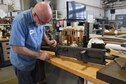 (01/30/2018) --  Museum restoration specialist Roger Brigner works on the tail guns for the Boeing B-17F Memphis Belle. Plans call for the aircraft to be placed on permanent public display in the WWII Gallery here at the National Museum of the U.S. Air Force on May 17, 2018. (U.S. Air Force photo by Ken LaRock)