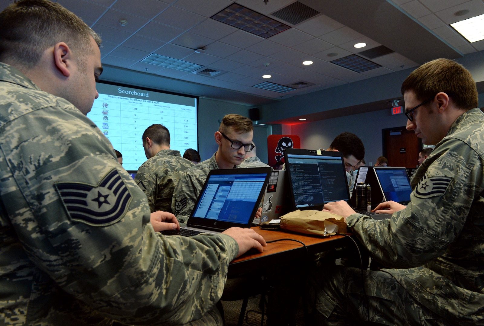 Cyberspace professionals from the 67th Cyberspace Wing compete in the annual weapons competition, March 7, 2018, in San Antonio, Texas. First, second and third place winners were named in individual, mixed team and unit categories. (U.S. Air Force photo by Tech. Sgt. R.J. Biermann)