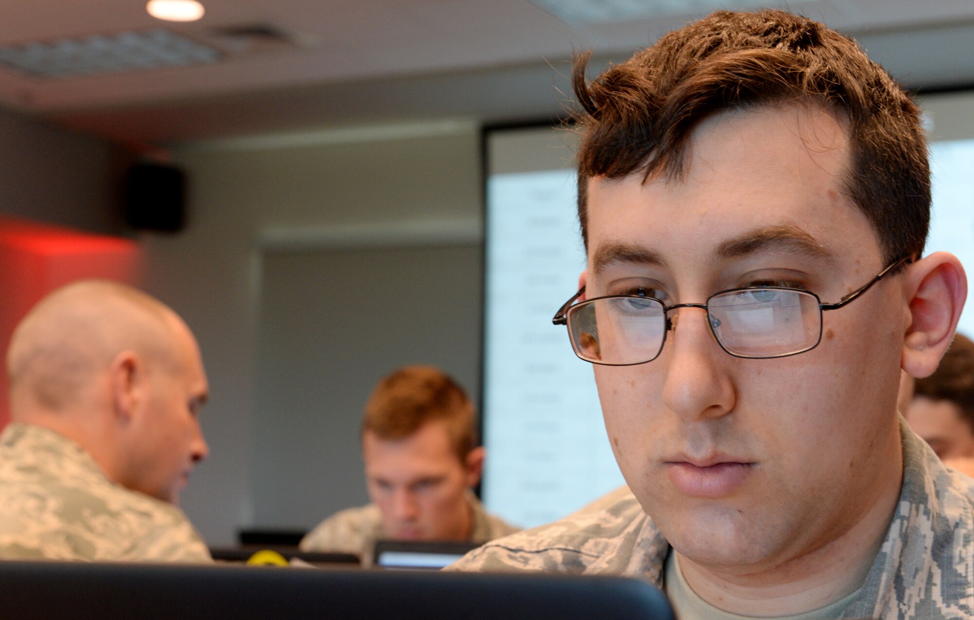 Cyberspace professionals from the 67th Cyberspace Wing compete in the annual weapons competition, March 7, 2018, in San Antonio, Texas. First, second and third place winners were named in individual, mixed team and unit categories. (U.S. Air Force photo by Tech. Sgt. R.J. Biermann)