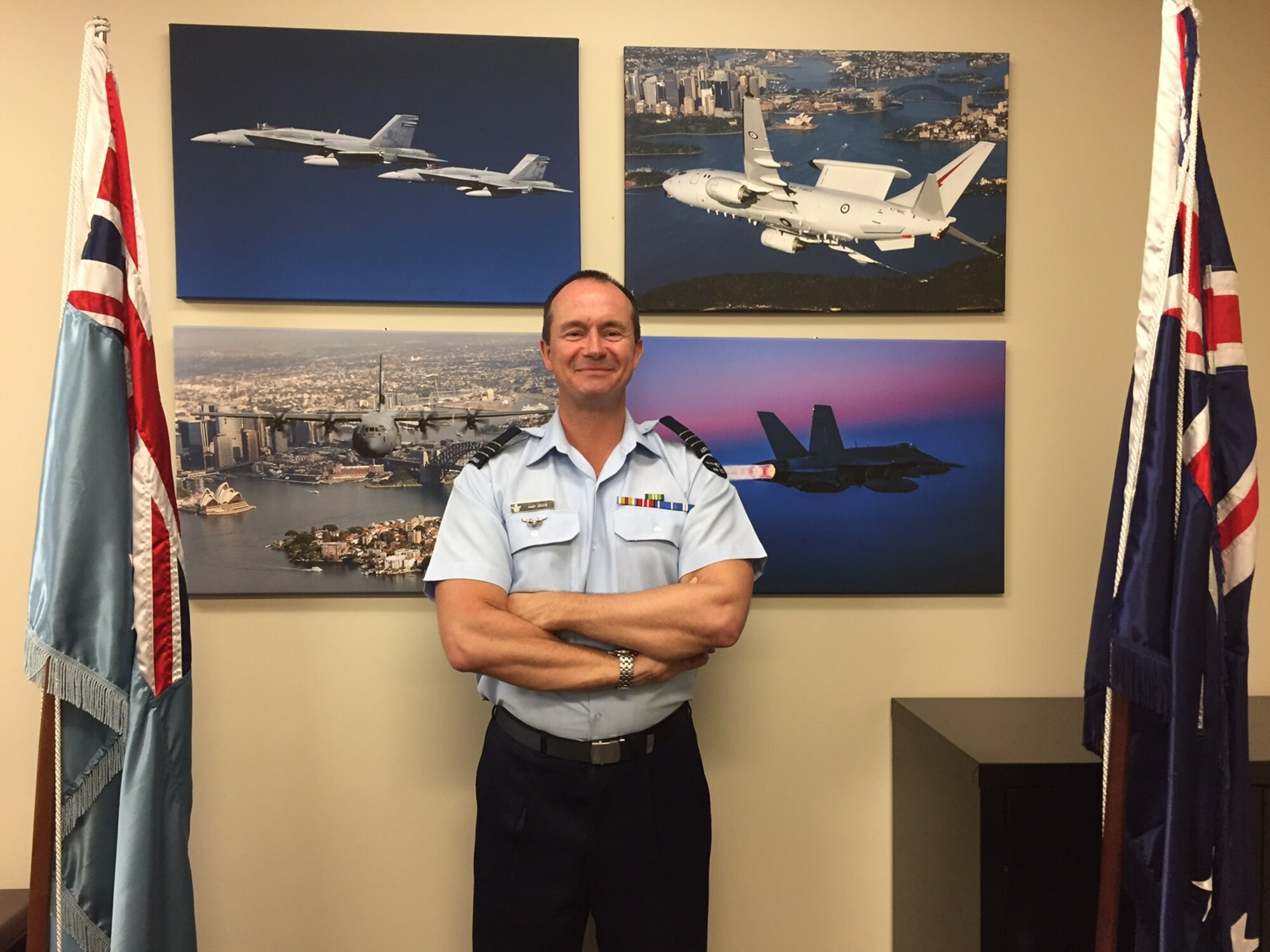 Wing Commander Andy State of Australia serves as chairman of the Foreign Liaison Officers, part of the Air Force Life Cycle Management Center’s Air Force Security Assistance and Cooperation Directorate, headquartered at Wright-Patterson Air Force Base. (Skywrighter photo/Amy Rollins)