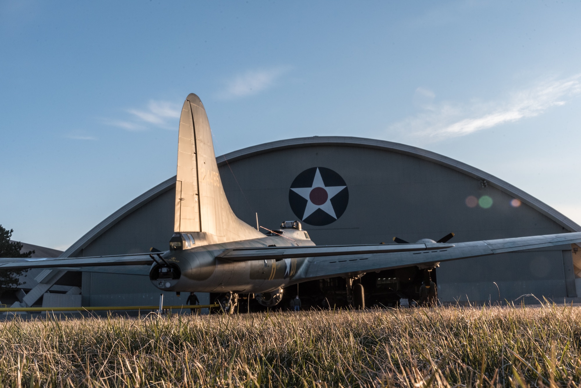 (03/14/2018) -- The B-17F Memphis Belle being moved into the WWII Gallery by restoration crews. Plans call for the aircraft to be placed on permanent public display in the WWII Gallery here at the National Museum of the U.S. Air Force on May 17, 2018. (U.S. Air Force photo by Kevin Lush)