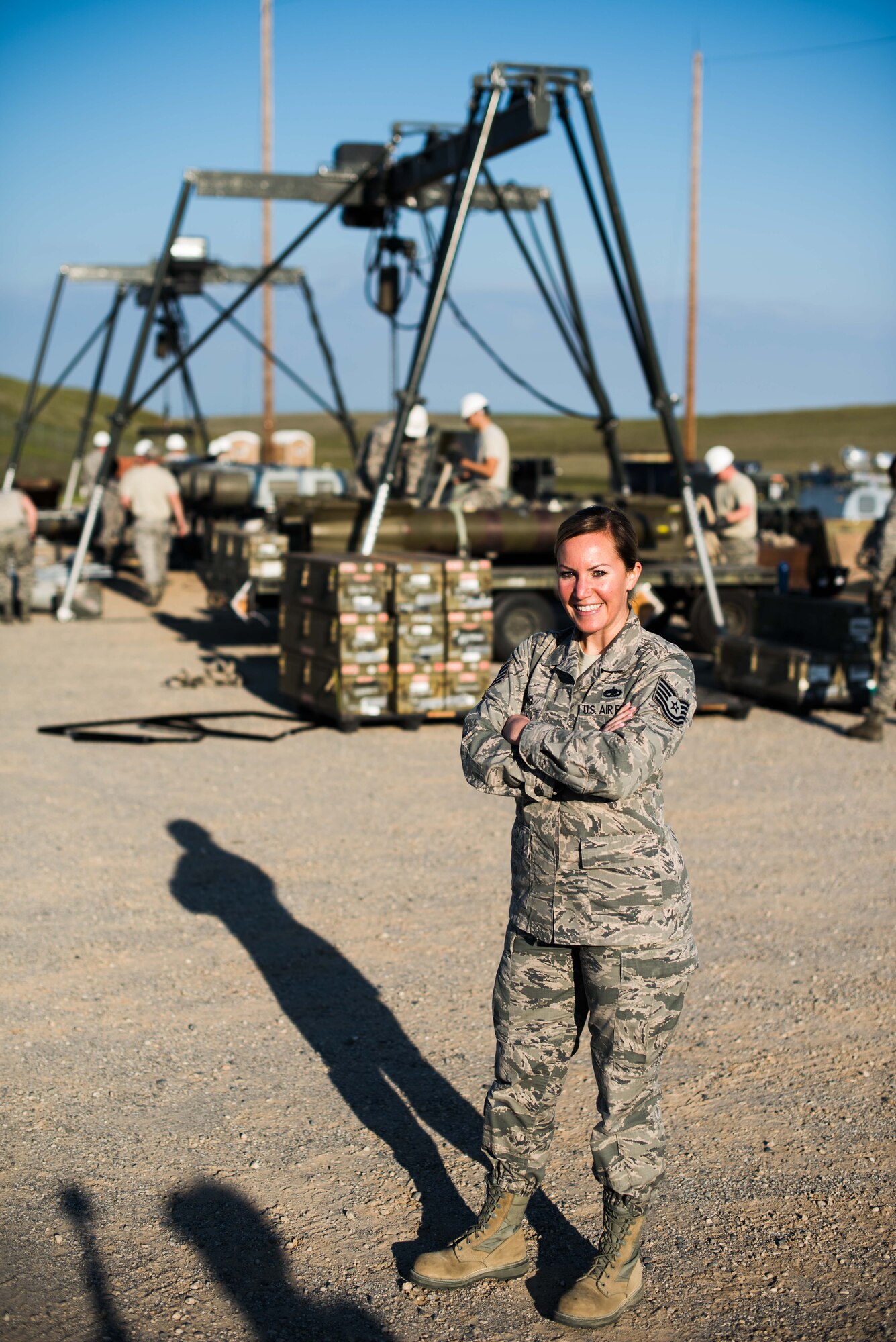 Tech. Sgt. Ashley Long, 9th Munitions Squadron Air Force Combat Ammunition Center combat adviser, poses for a photo at Beale Air Force Base, California, March 12, 2018. The portrait was used in a series that highlighted women for Women's History Month. (U.S. Air Force photo by Senior Airman Justin Parsons)