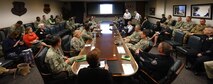 Team Shaw members, local law enforcement and members of the FBI gather for a tabletop exercise at Shaw Air Force Base, S.C., March 16, 2018.