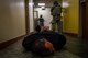 A simulated active shooter is detained by 20th Security Forces Squadron (SFS) Airmen during an active threat exercise at Shaw Air Force Base, S.C., March 16, 2018.
