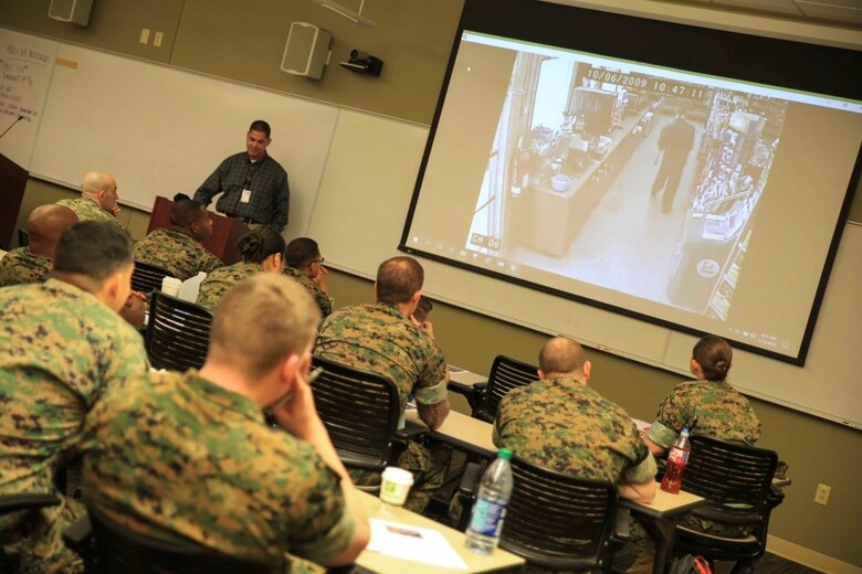 Marines and sailors from Reserve stations across the country attend the Operational Stress Control and Readiness train-the-trainer course, March 12-16, 2018, at Marine Corps Support Facility New Orleans. The OSCAR course gives Marines and sailors training on how to identify, support and advise service members with stress reactions, acting as sensors for the commander by noticing small changes in behavior and taking action early. (U.S. Marine Corps photo by Pfc. Samantha Schwoch/released)