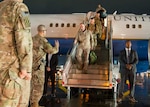 Marine Gen. Joe Dunford, chairman of the Joint Chiefs of Staff, meets with leadership of U.S. Forces - Afghanistan an the 455th Air Expeditionary Wing after arriving at Bagram Air Field, March 19, 2018. DoD Photo by Navy Petty Officer 1st Class Dominique A. Pineiro