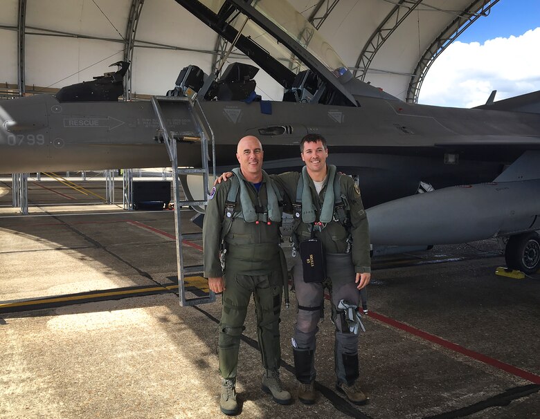 Engineer experiences his work in action with F16 flight > Eglin Air