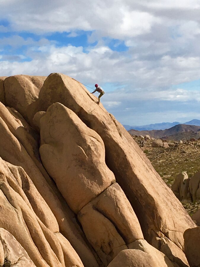 Joshua Tree welcomes climbers from around the world and is famous for its traditional-style crack, slab, and steep face climbing.