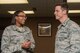 First Lt. Anthony Angell, 375th Air Mobility Wing assistant chaplain, right, visits Airmen from the 375th Force Support Squadron March 5, 2018, at the Military Personnel Section, Scott Air Force Base, Ill. A chaplain’s mission is to provide spiritual care and the opportunity for Airmen, their families, and other authorized personnel to exercise their constitutional right to the free exercise of religion. (U.S. Air Force photo by Senior Airman Melissa Estevez)
