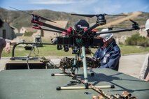 The Tethered Unmanned Aerial Vehicle provides U.S. Marines the capability of 24 hour over watch within a self-contained system that can be mounted on a truck, boat or Multi-utility Tactical Transport during the Advanced Naval Technologies Exercise 2018, March 19, 2018. ANTX is an innovative approach to concept of operations and capability devolvement that integrates engineers, technologists and operators into a dynamic development team.