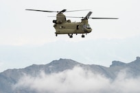 A CH-47 Helicopter transports Marine Corps Gen. Joe Dunford, chairman of the Joint Chiefs of Staff, Resolute Support Headquarts before meetings with Afghan President Ashraf Ghani, Chief Executive Abdullah Abdullah, and various other Afghan senior government and military leaders in Kabul, March 20, 2018. The senior leaders discussed the current security environment in Afghanistan, the progress of the Afghan National Defense and Security Forces, and the re-posturing of U.S. forces as part of the new South Asia strategy.