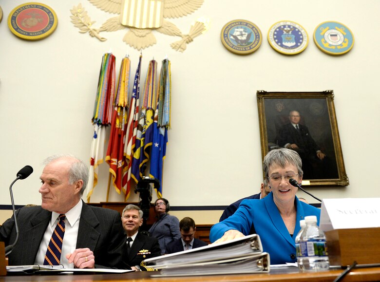 Secretary of the Air Force Heather Wilson testifies before the U.S. House of Representatives Armed Services Committee about the Air Force’s fiscal year 2019 budget March 20, 2018, in Washington, D.C. (U.S. Air Force photo by Wayne Clark)