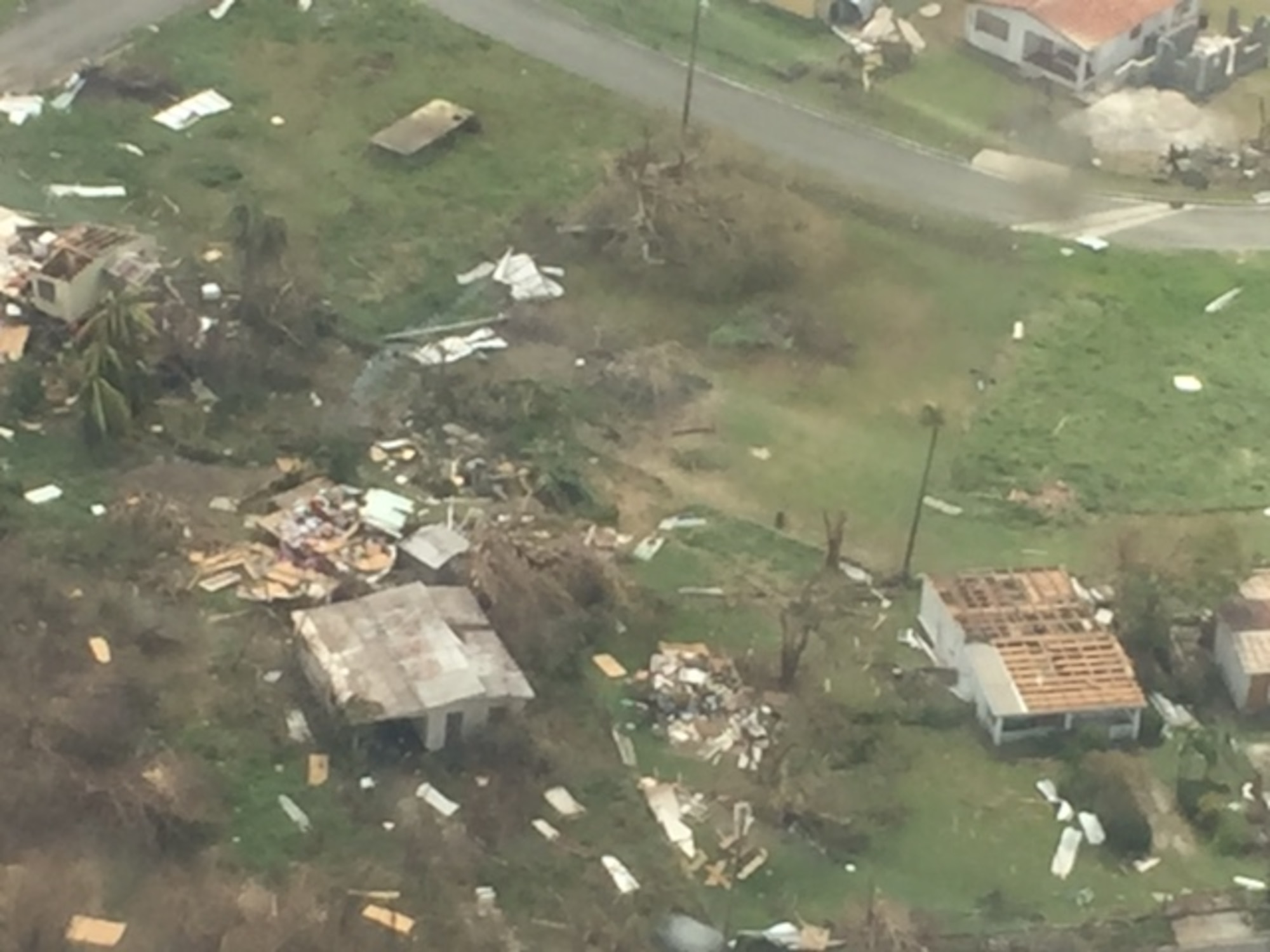 Damage caused by Hurricane Maria on St. Croix, U.S. Virgin Islands seen from the air, Sept. 23, 2017. (Photo by Lt. Col. Elizabeth Anderson-Doze)