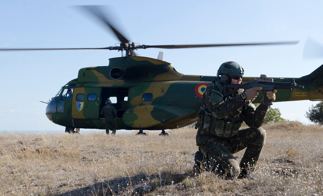 A Romanian Soldier with the 862nd Helicopter Squadron