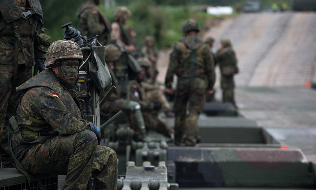 Battle Group Lithuania with German soldiers and British Royal Marines