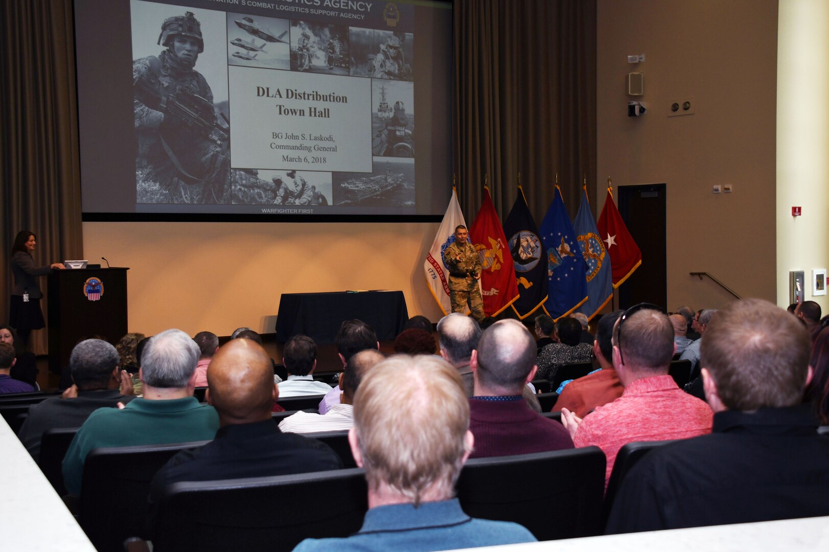 Distribution commanding general hosts town hall for Distribution headquarters, recognizes employees