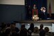 Col. Jennifer Short, 23d Wing commander, speaks during a memorial service in honor of Capt. Mark Weber, March 21, 2018, at Moody Air Force Base, Ga. Weber, a 38th Rescue Squadron combat rescue officer and Texas native, was killed in an HH-60G Pave Hawk crash in Anbar Province, Iraq, March 15. During the ceremony, Weber was posthumously awarded a Meritorious Service Medal and the Air Force Commendation Medal. (U.S. Air Force photo by Andrea Jenkins)