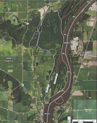 Steamboat Island HREP - Pool 14, Upper Mississippi River Miles 502.5 to 506.5, Scott County, Iowa.